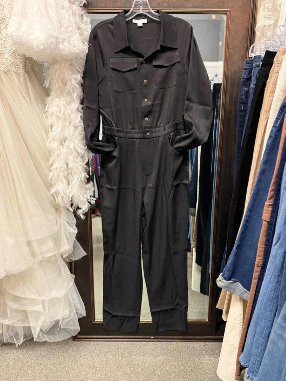 HYFVE Black Long-Sleeve Button Utility Jumpsuit - Picture 3 of 3